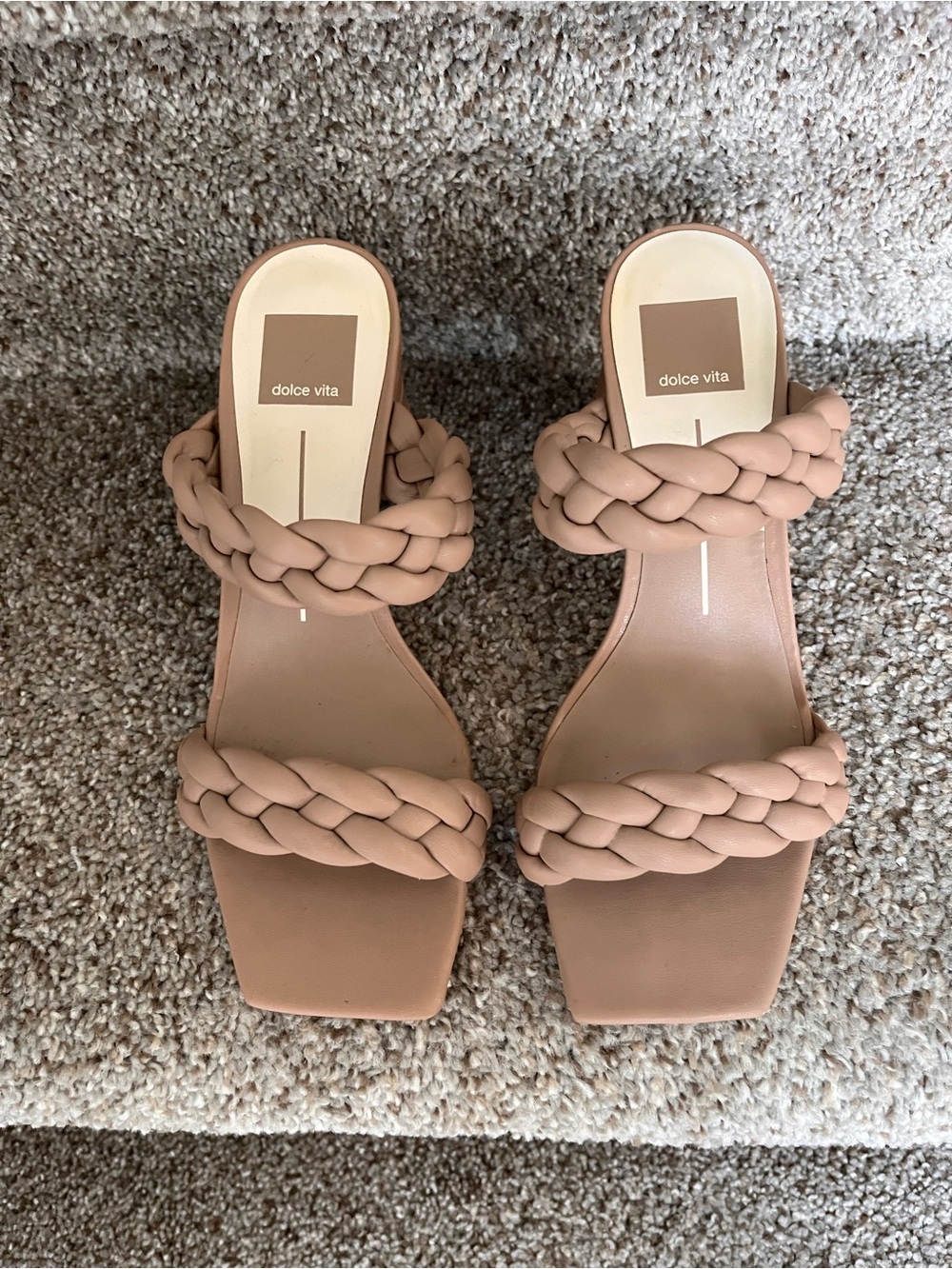 DOLCE VITA Braided Straps Sandals
Color Cafe Stella
Size 7.5
3 inch heel - Picture 12 of 13
